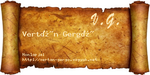 Vertán Gergő névjegykártya